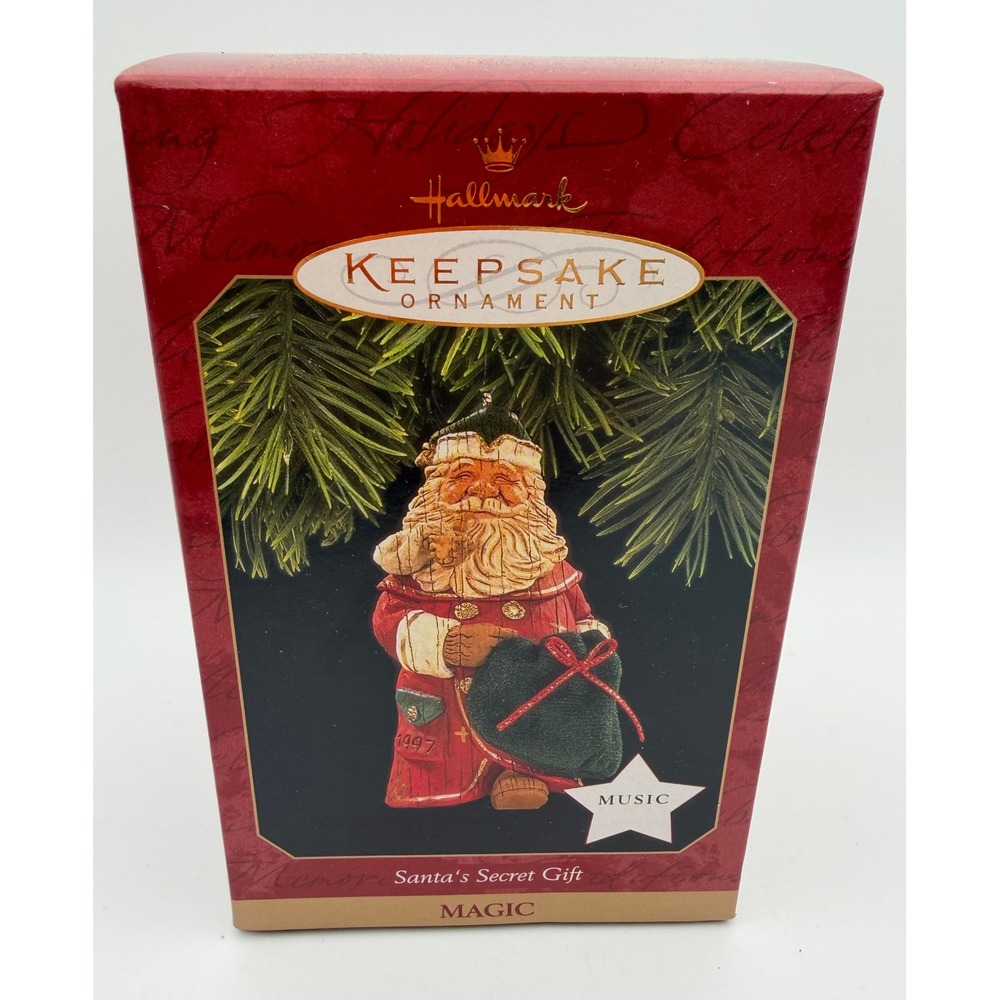 1997 Hallmark Keepsake Magic Ornament Santa's Secret Gift Musical QLX7455